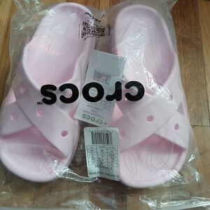 Pink Crocs Slide Sandals